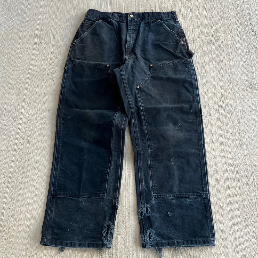 Carhartt B01 BLK black double knee work wear carpenter pants